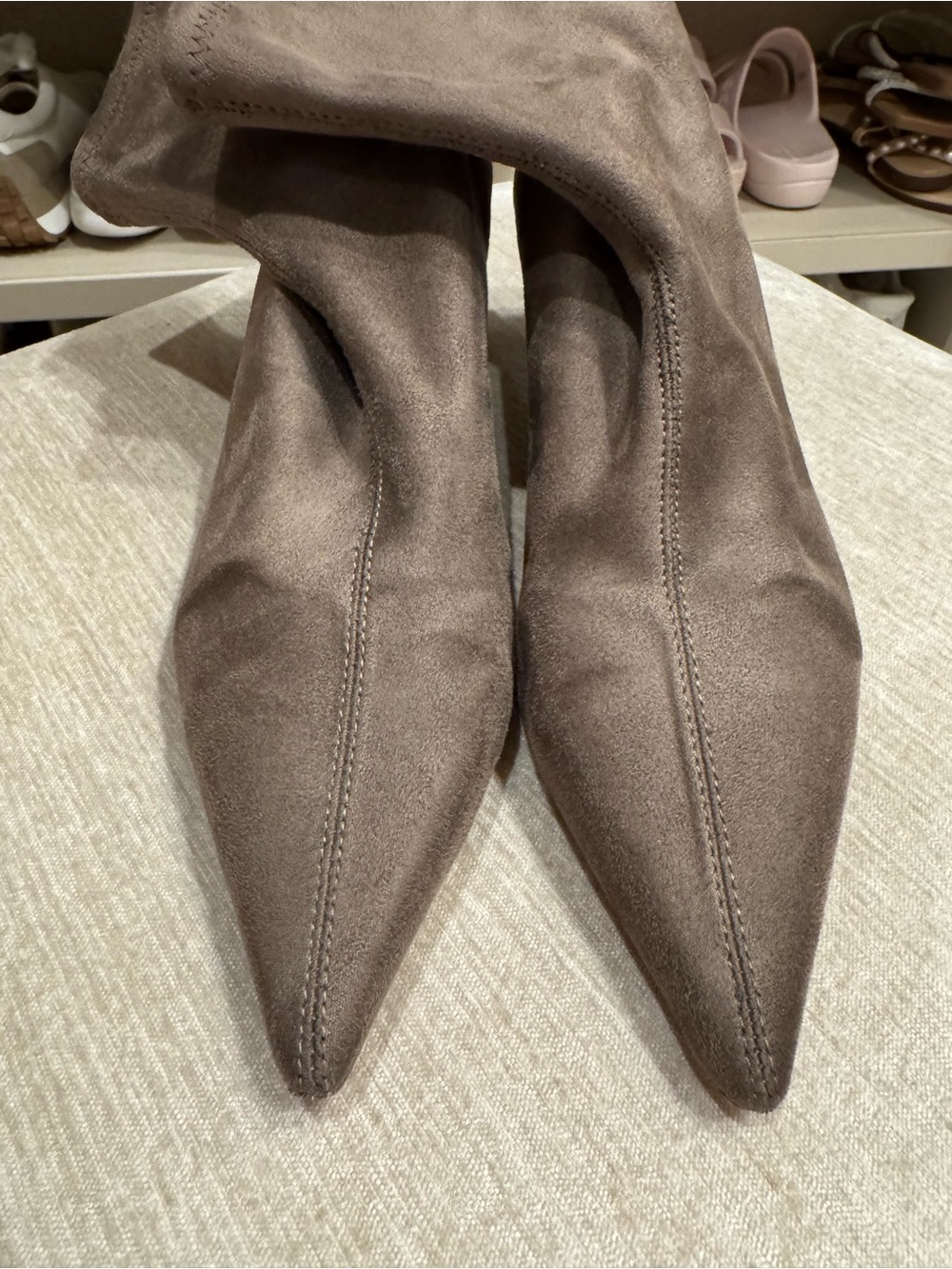 Zara Pointed Toe Women's Ankle Boots - Olive / Taupe